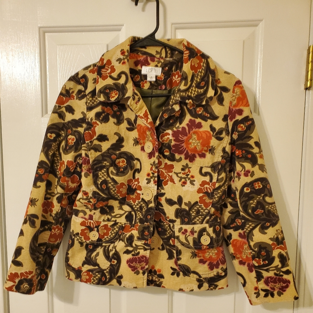 ANN TAYLOR LOFT floral jacket size 4.